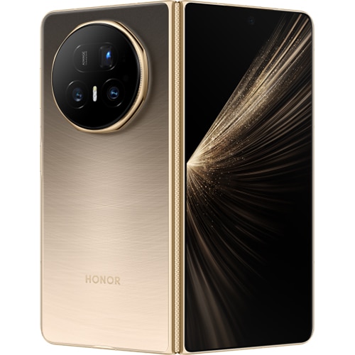HONOR Magic V5 open beside its rear camera housing