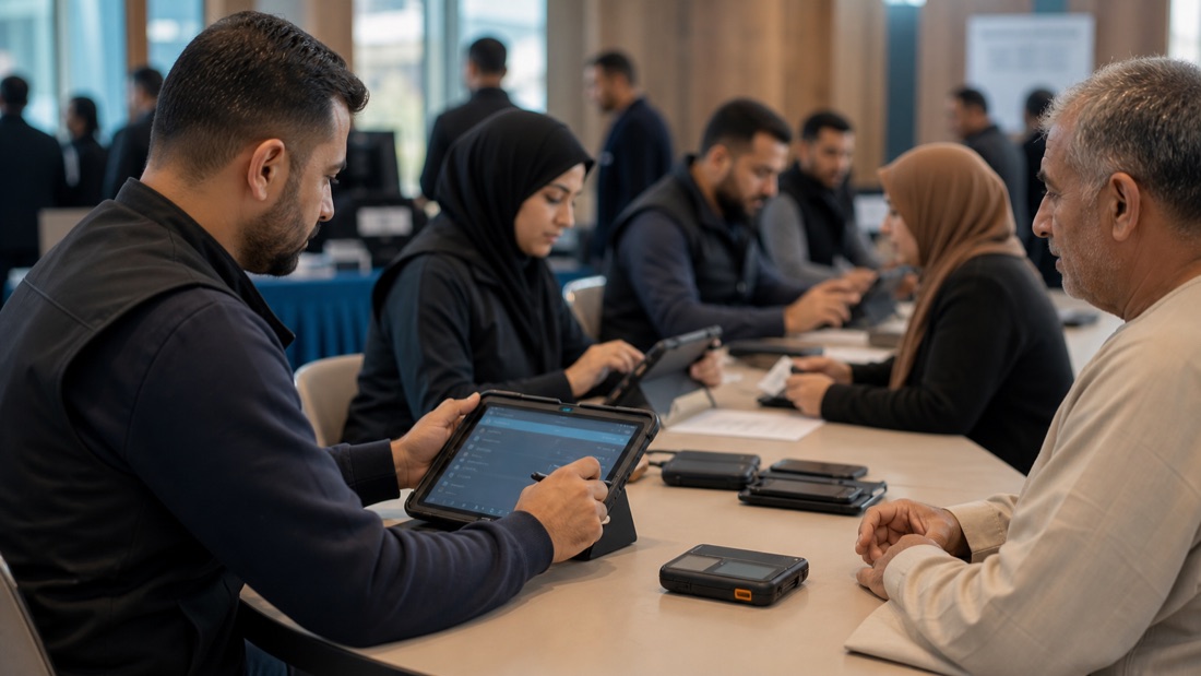 فريق ميداني حكومي يستخدم أجهزة Android اللوحية القوية لأعمال التسجيل